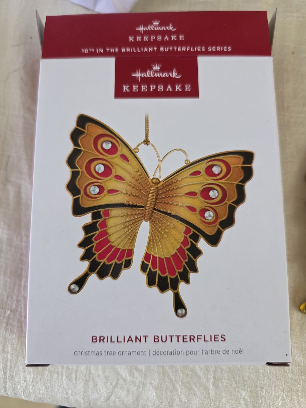 Hallmark Gold and Orange Butterfly Keepsake Ornament